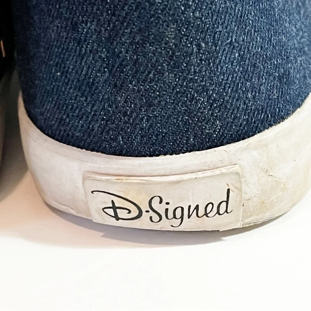 Disney D-Signed Girls Boots Blue Crown Sz 5 Black Sparkle Lace Tall Descendants